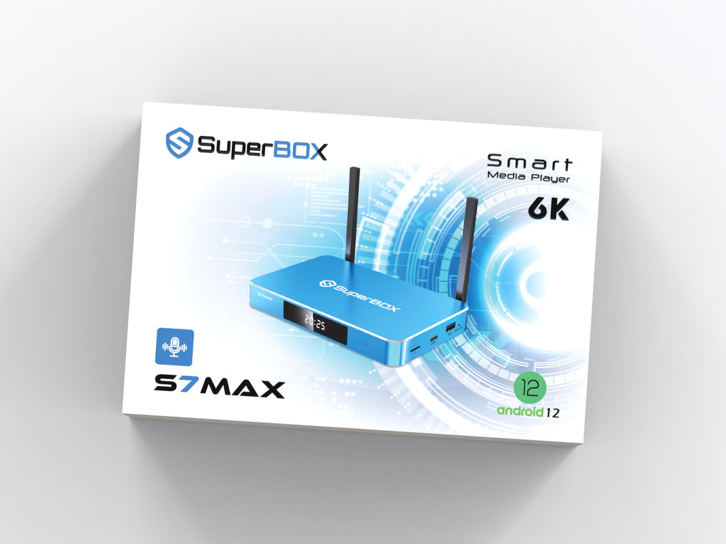SuperBox S7 Max Android TV Box – 4GB RAM, 64GB Storage, Wi-Fi 6, 6K, Android 12